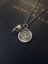 Load image into Gallery viewer, Tiny solid silver skull. Memento mori, add to your amulet. Small add on....