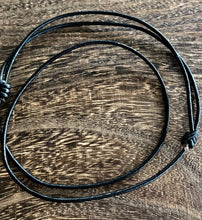 Load image into Gallery viewer, Adjustable leather necklace. Perfect to hang your amulets on. 2mm black leather.