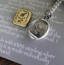 Load image into Gallery viewer, Flower pendant. Romantic antique wax letter seal. You are my everything.  thy sweetness is my life.