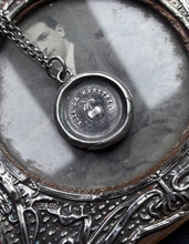 Load image into Gallery viewer, You deserve it! Vous la meritez..... encouragement gift.  You deserve it all.  You are worthy.  Positive vibes antique wax seal necklace.