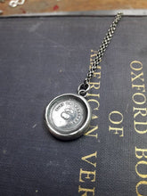 Load image into Gallery viewer, You deserve it! Vous la meritez..... encouragement gift.  You deserve it all.  You are worthy.  Positive vibes antique wax seal necklace.