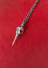 Load image into Gallery viewer, Sterling silver hummingbird skull. Tiny sterling charm.  Add on for your wax seal totem necklace.