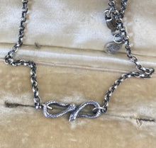 Load image into Gallery viewer, Sterling silver eternity snake necklace.  You choose your length.  Made to order.