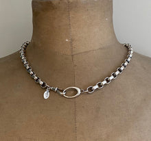 Load image into Gallery viewer, A super solid sterling silver chain.  With Albert clasp and charm holder. Heavy silver chain made to your size.