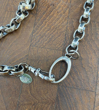 Load image into Gallery viewer, A super solid sterling silver chain.  With Albert clasp and charm holder. Heavy silver chain made to your size.