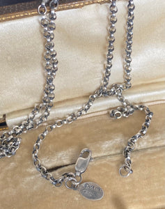 Sterling silver Rolo chain.  Medium weight silver chain with strong clasp. 2.4mm Belcher chain