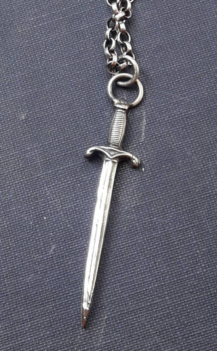 Sterling silver sword necklace on sale