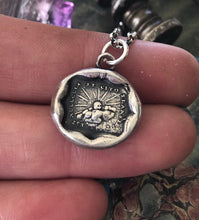 Load image into Gallery viewer, Storms pass and hard times don&#39;t last forever..... handmade, sterling, antique wax seal necklace.