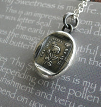Load image into Gallery viewer, Flower pendant. Romantic antique wax letter seal. You are my everything.  thy sweetness is my life.