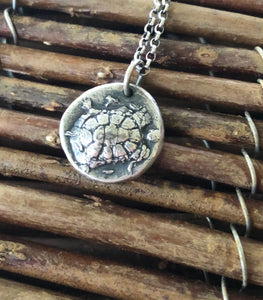 Ancient Greek tortoise/turtle coin necklace. Handmade sterling silver.