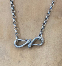Load image into Gallery viewer, Sterling silver eternity snake necklace.  You choose your length.  Made to order.