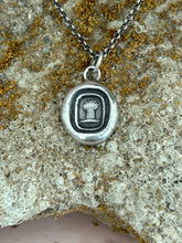 Load image into Gallery viewer, harvesting your dreams, Antique wax seal impression, pendant and chain 100% sterling silver.