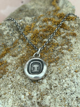 Load image into Gallery viewer, harvesting your dreams, Antique wax seal impression, pendant and chain 100% sterling silver.