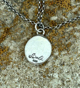harvesting your dreams, Antique wax seal impression, pendant and chain 100% sterling silver.