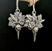Load image into Gallery viewer, Sterling Hummingbird and pine leaves earrings