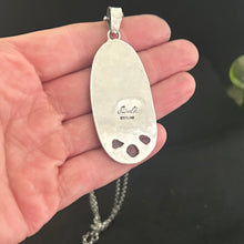 Load image into Gallery viewer, Sterling silver, pink Tourmaline and ruby, Mushroom pendant pendant.