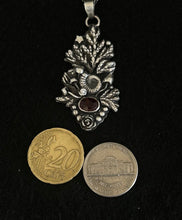 Load image into Gallery viewer, Orange Kyanite Forest pendant. Sterling silver, handmade one of a kind
