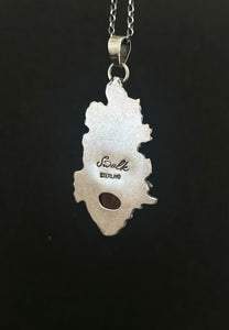 Orange Kyanite Forest pendant. Sterling silver, handmade one of a kind