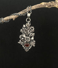 Load image into Gallery viewer, Orange Kyanite Forest pendant. Sterling silver, handmade one of a kind