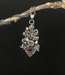 Orange Kyanite Forest pendant. Sterling silver, handmade one of a kind