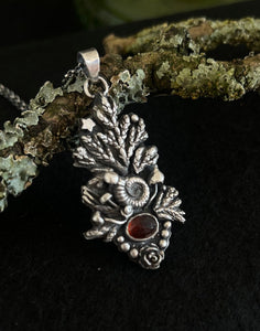 Orange Kyanite Forest pendant. Sterling silver, handmade one of a kind