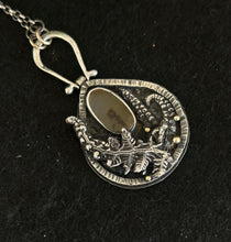 Load image into Gallery viewer, Dendritic agate pedant and chain. Sterling silver with 9k gold accents.