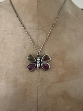 Load image into Gallery viewer, Sterling silver tourmaline deathhead moth. handmade