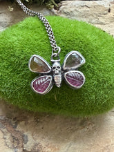 Load image into Gallery viewer, Sterling silver tourmaline deathhead moth. handmade