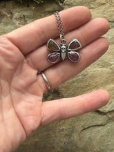 Load image into Gallery viewer, Sterling silver tourmaline deathhead moth. handmade