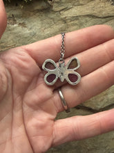 Load image into Gallery viewer, Tourmaline deathhead moth pendant.  Sterling silver, handmade.