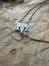 Load image into Gallery viewer, Sterling silver Steer Skull , handmade pendant