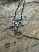 Load image into Gallery viewer, Sterling silver Steer Skull , handmade pendant