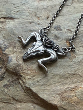 Load image into Gallery viewer, Sterling silver Steer Skull , handmade pendant