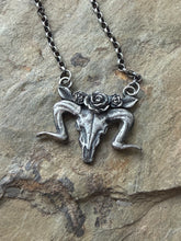 Load image into Gallery viewer, Sterling silver Steer Skull , handmade pendant