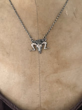 Load image into Gallery viewer, Sterling silver Steer Skull , handmade pendant