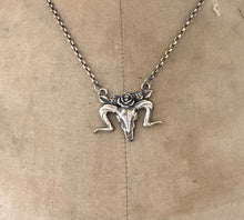 Load image into Gallery viewer, Sterling silver Steer Skull , handmade pendant