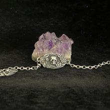 Load image into Gallery viewer, Skull and flower bracelet.  Sterling silver.