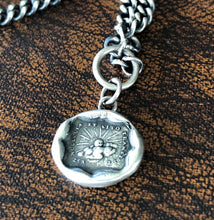 Load image into Gallery viewer, Solid sterling silver curb chain to hang your SWALK amulets. 4mm with lobster clasp.  Oxidized and hand polished.