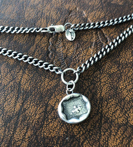 Solid sterling silver curb chain to hang your SWALK amulets. 4mm with lobster clasp.  Oxidized and hand polished.