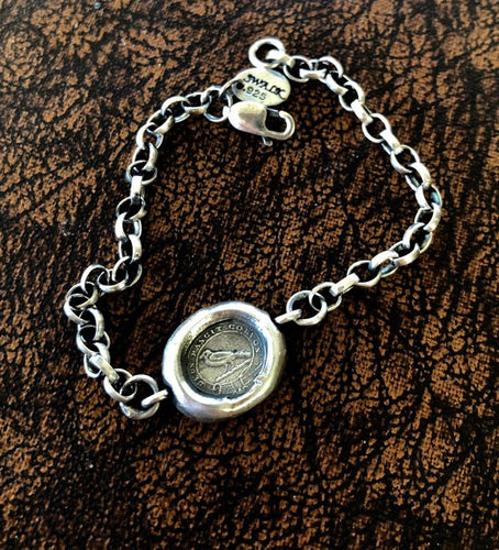 God feeds the Ravens bracelet. Choose your size.  Solid  sterling silver chain bracelet.