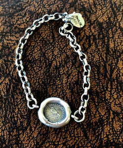 God feeds the Ravens bracelet. Choose your size.  Solid  sterling silver chain bracelet.