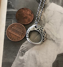 Load image into Gallery viewer, Sterling Filigree charm holder.  Spring closure, ideal to hang your SWALK charms on.