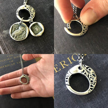 Load image into Gallery viewer, Sterling Filigree charm holder.  Spring closure, ideal to hang your SWALK charms on.