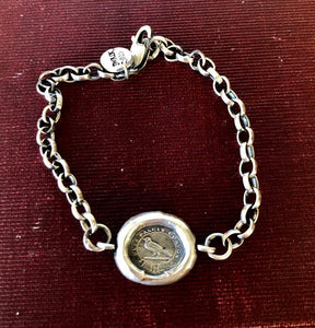 God feeds the Ravens bracelet. Choose your size.  Solid  sterling silver chain bracelet.