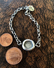 Load image into Gallery viewer, God feeds the Ravens bracelet. Choose your size.  Solid  sterling silver chain bracelet.