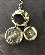 Load image into Gallery viewer, Sterling Filigree charm holder.  Spring closure, ideal to hang your SWALK charms on.