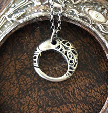 Load image into Gallery viewer, Sterling Filigree charm holder.  Spring closure, ideal to hang your SWALK charms on.