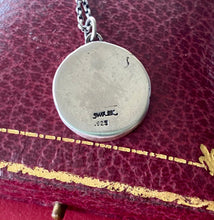 Load image into Gallery viewer, Strength and courage. Oak tree and Lion, Sterling silver heraldry pendant antique was seal impression.