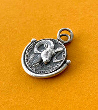 Load image into Gallery viewer, Aries handmade sterling silver pendant. Zodiac sign coin necklace.