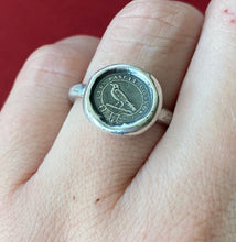 Load image into Gallery viewer, God feeds the ravens ring, choose your size.  Made to order.  Solid sterling silver.